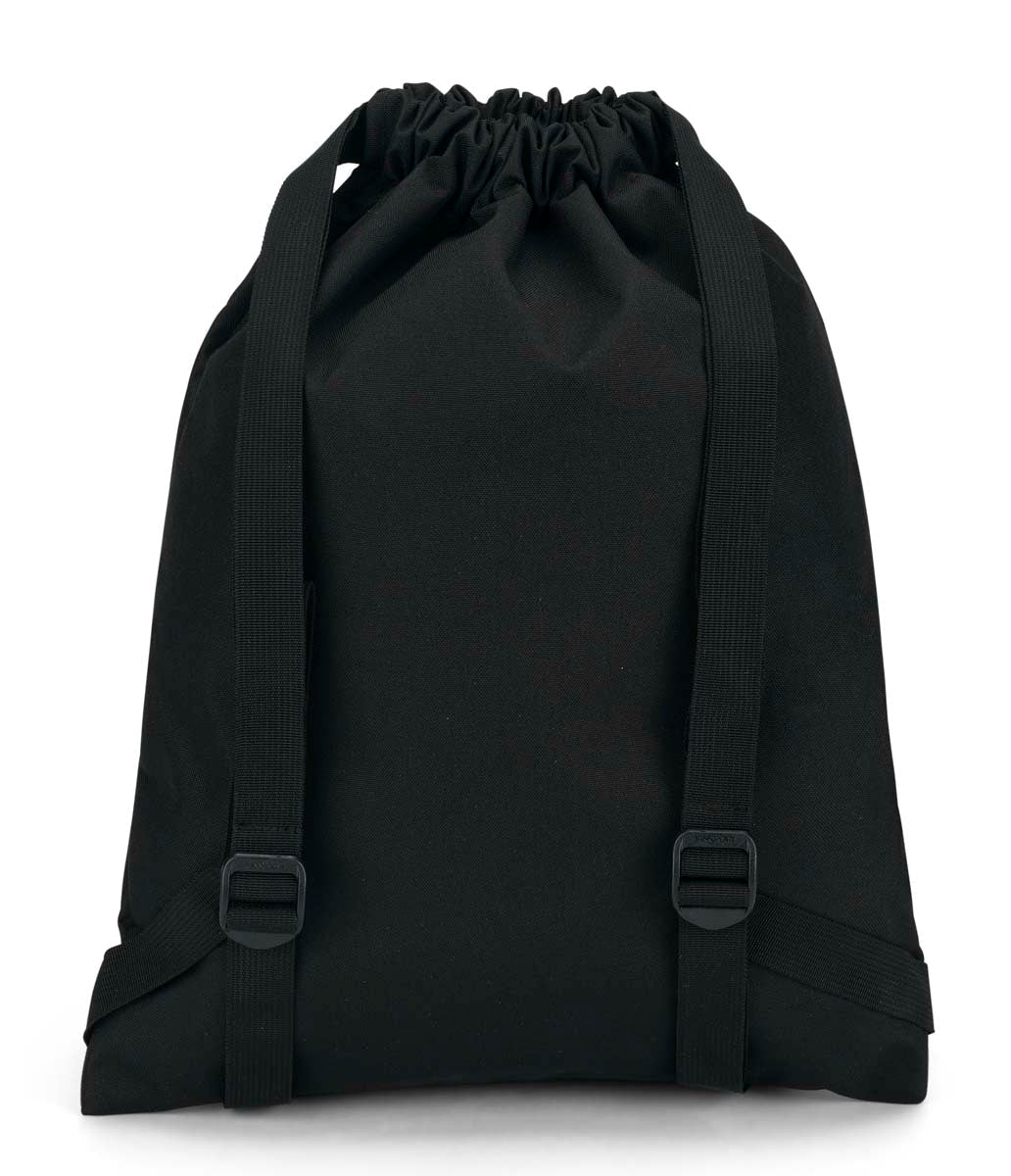 jansport-drawsack-turnbeutel-schwarz-kordelzug-reissverschluss image 2