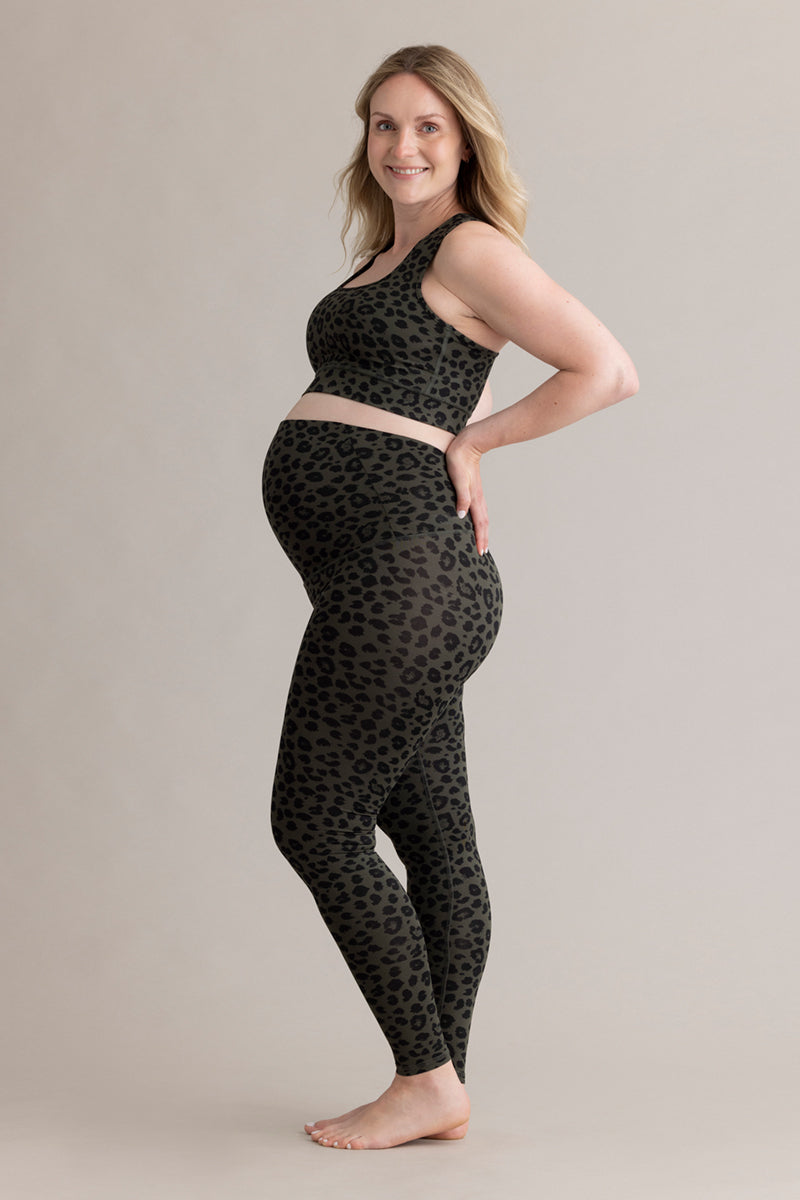 hey-honey-classic-maternity-leggings-leo-forest-high-waist image 5