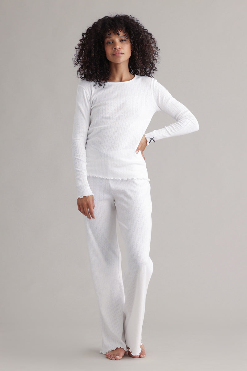 hey-honey-classic-longsleeve-pointelle-shirt-wei-baumwolle image 2