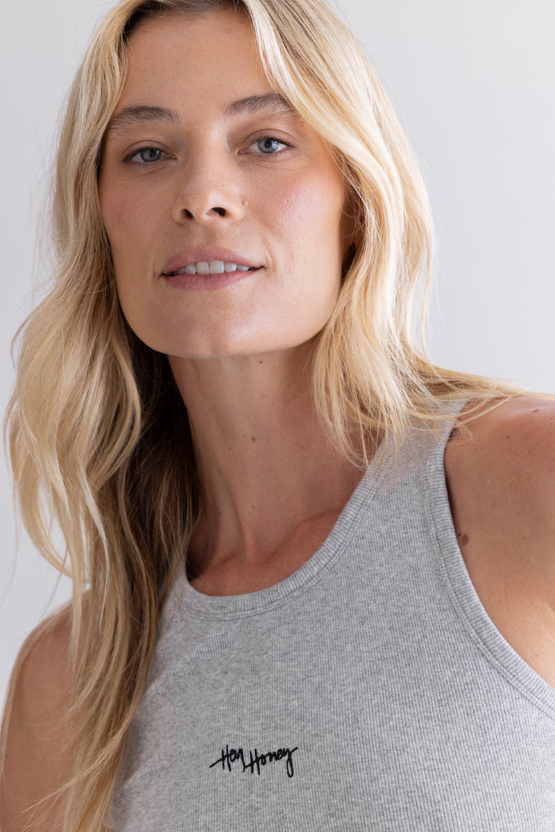 hey-honey-classic-rib-tank-grey-melange-tanktop-s image 4