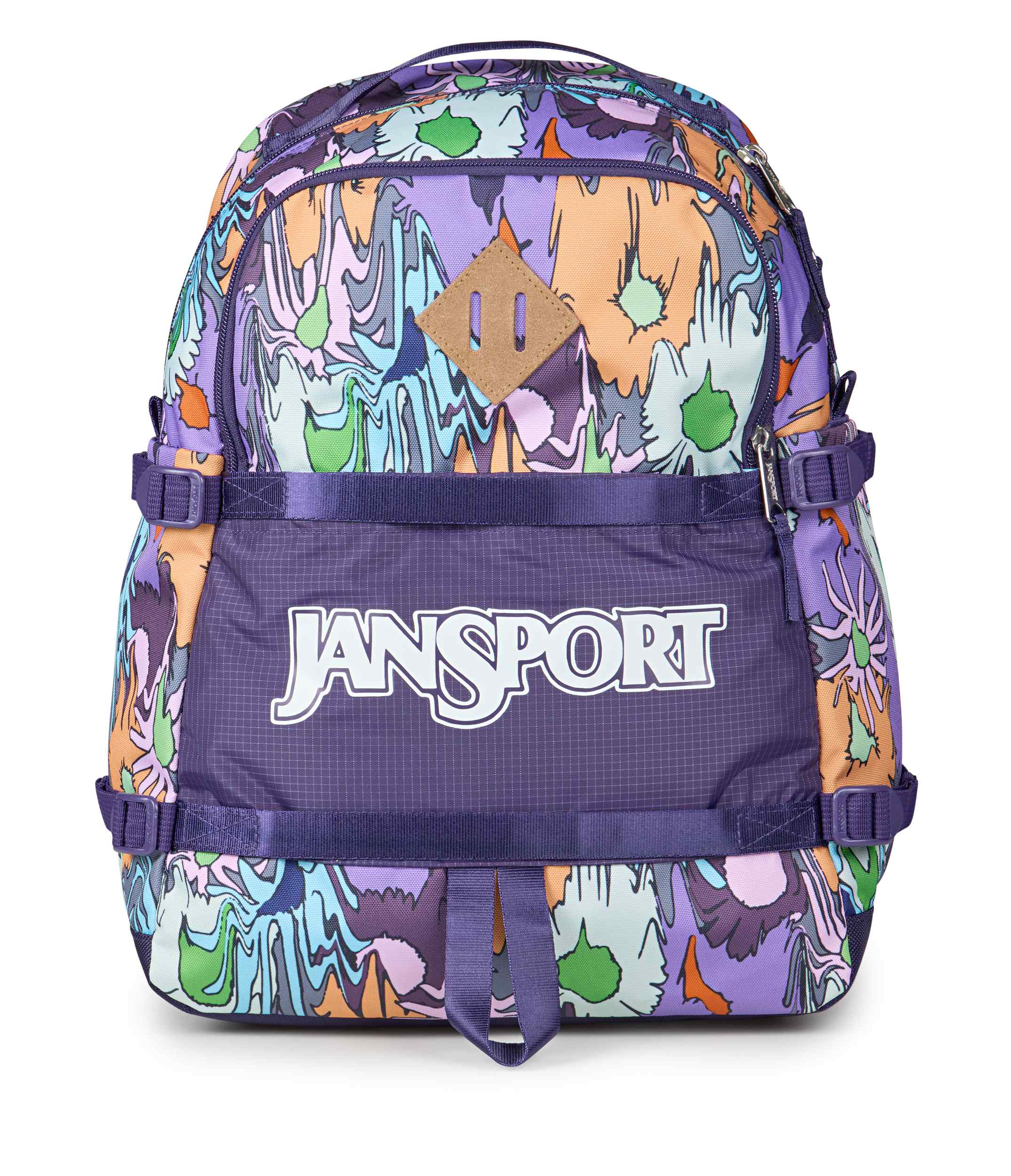 jansport-small-seattle-pack-rucksack-melted-blooms-yellow-laptopfach image 1