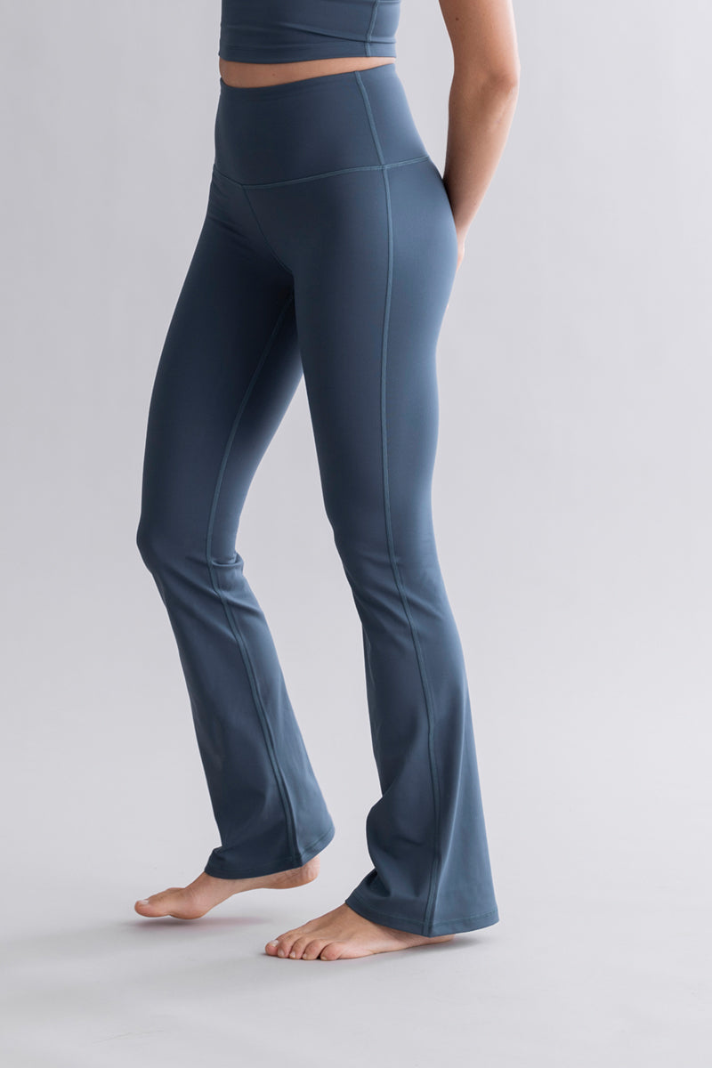 hey-honey-cotton-touch-flared-leggings-teal-ausgestellt image 3