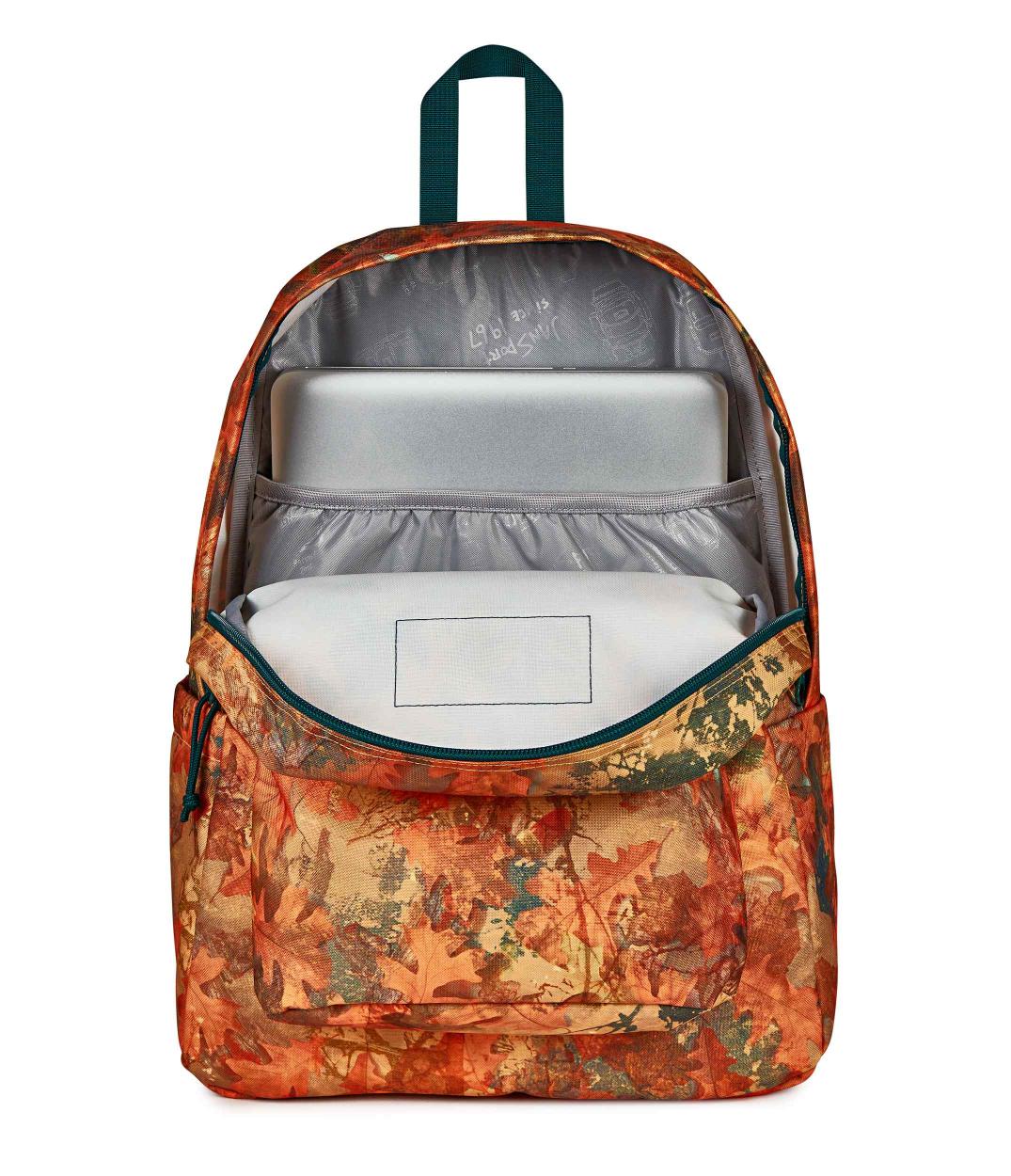 jansport-superbreak-plus-rucksack-bogcore-camo-orange-mit-laptopfach image 5