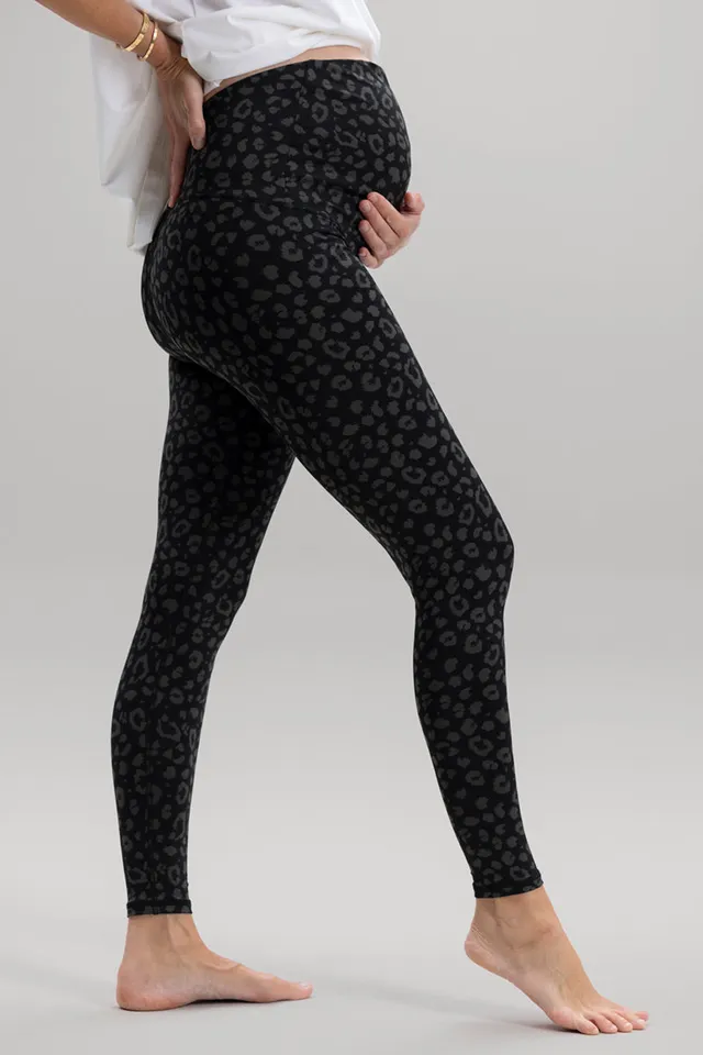 hey-honey-classic-maternity-leggings-leo-yogahose-schwarz-high-waist image 1