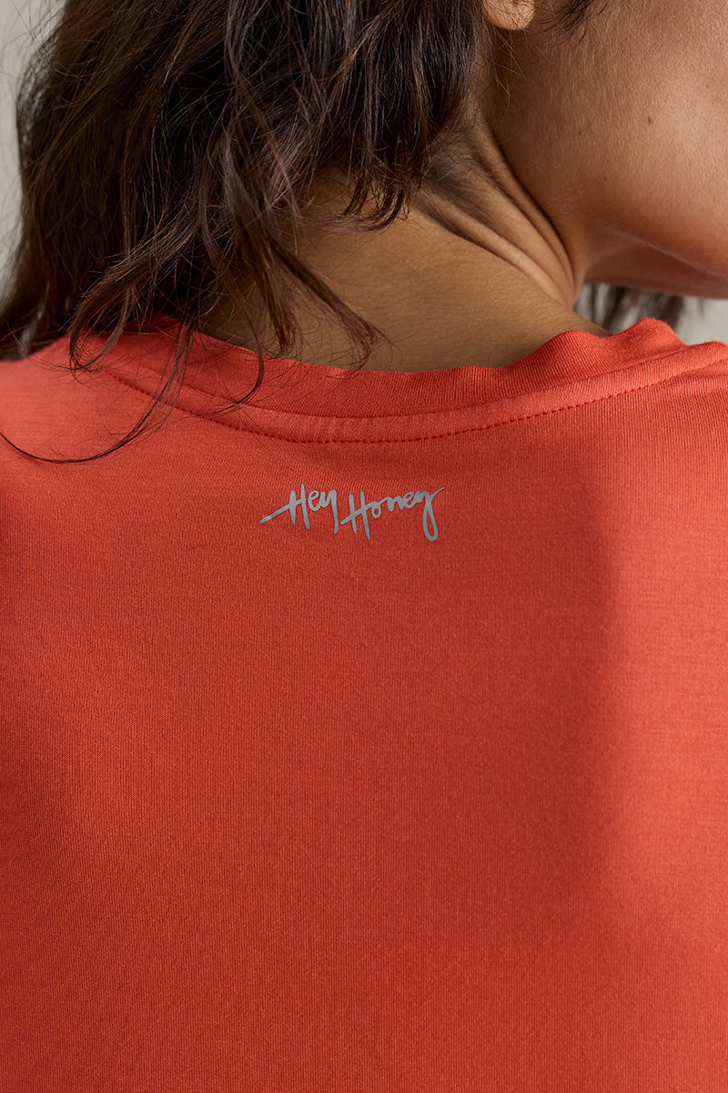 hey-honey-classic-active-wrap-tee-t-shirt-hot-coral-viskose image 8