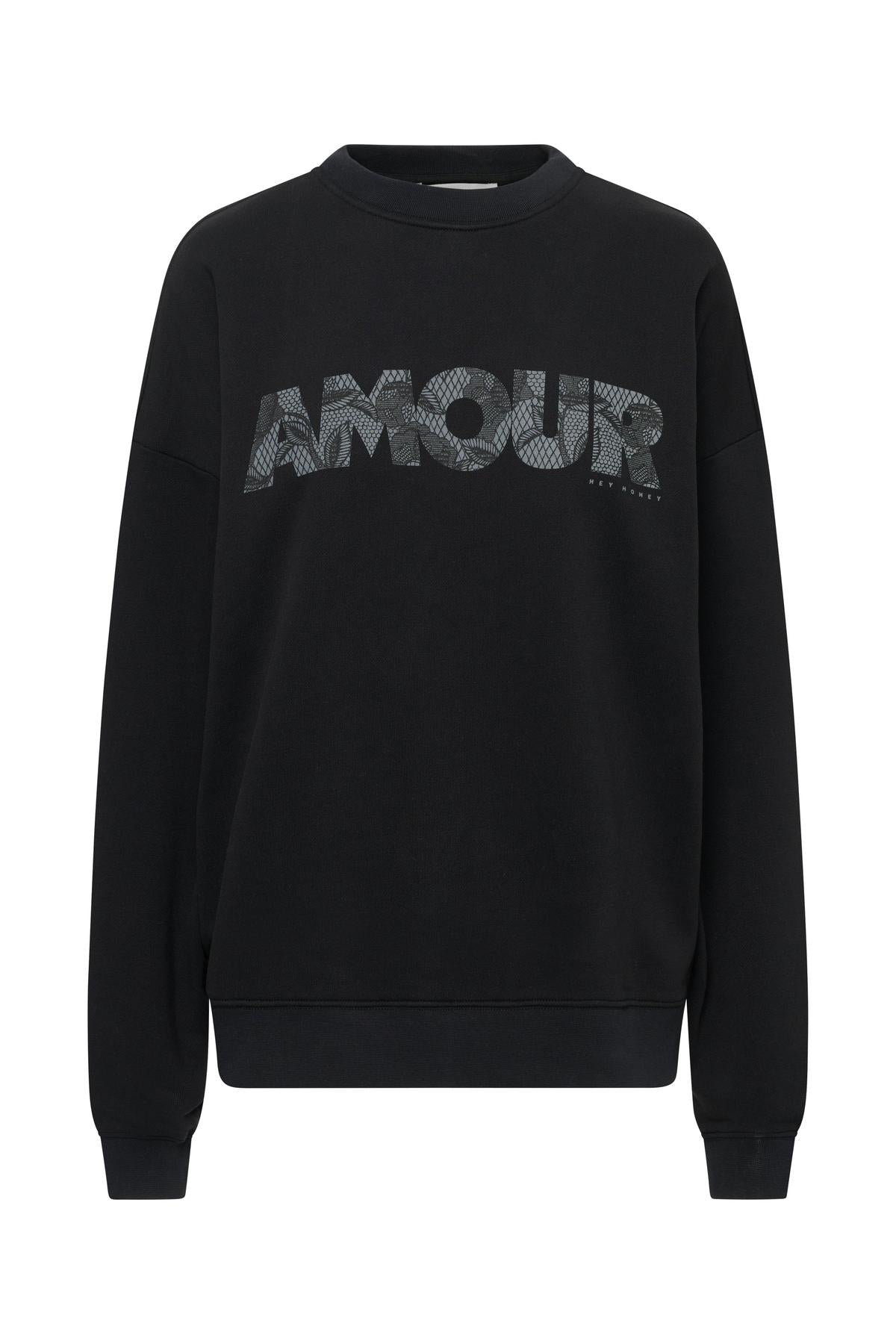 hey-honey-classic-sweatshirt-amour-black-pullover-s image 8