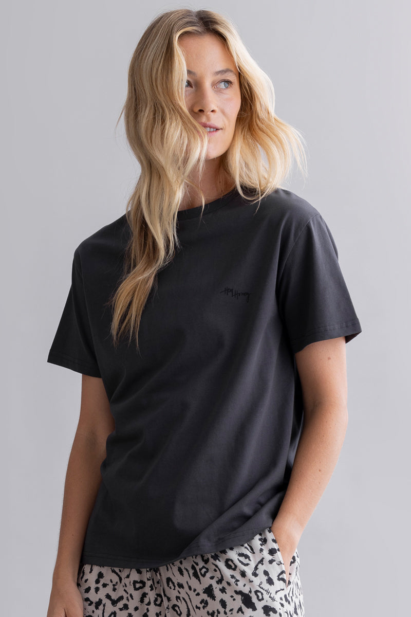 hey-honey-classic-t-shirt-kind-dark-grey-mit-print image 2