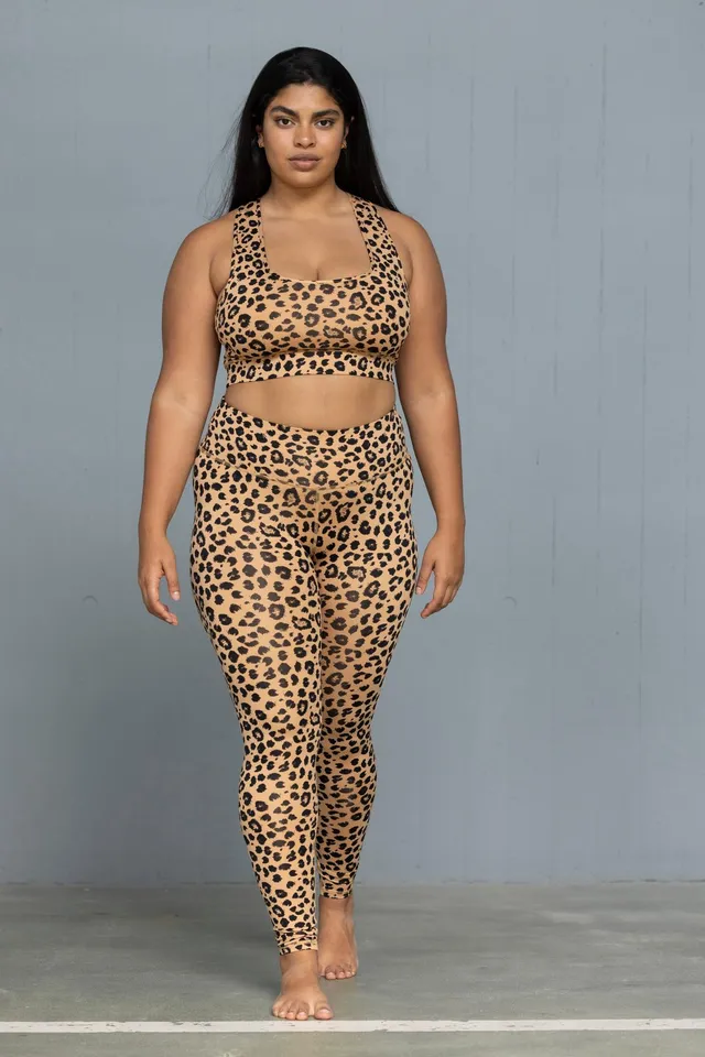 hey-honey-classic-leggings-leo-biscuit-yoga-leggings-leo-print image 1