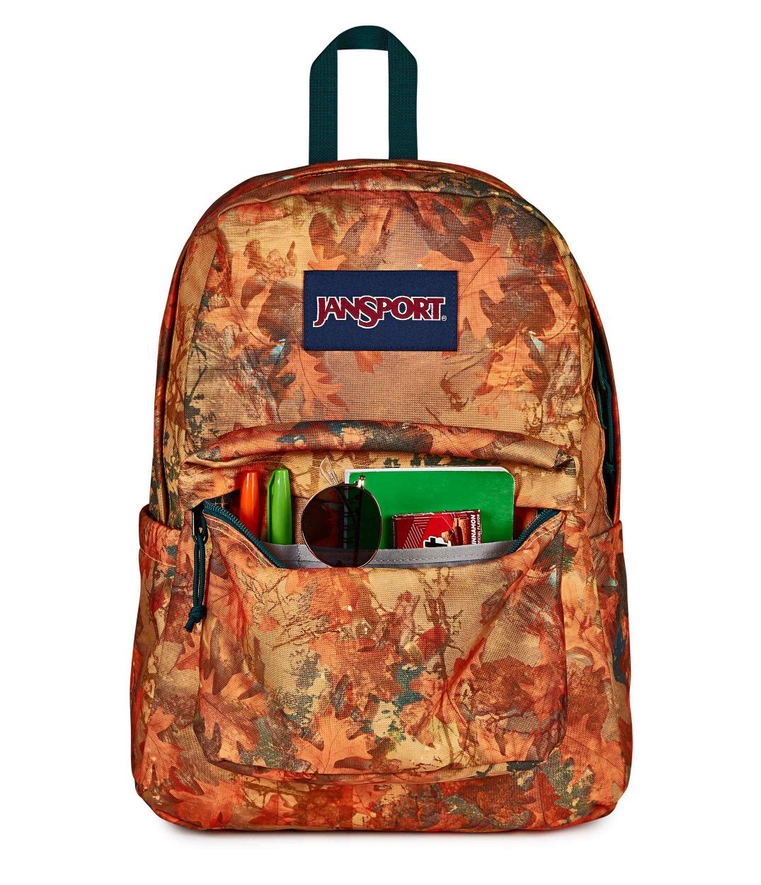 jansport-superbreak-plus-rucksack-bogcore-camo-orange-mit-laptopfach image 6