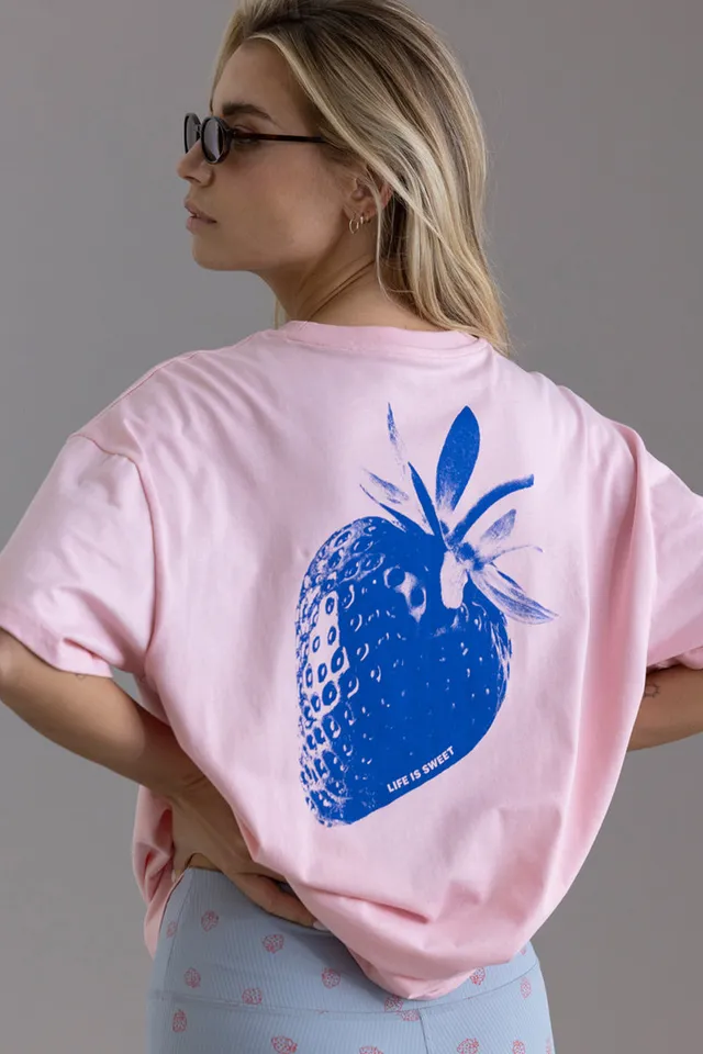 hey-honey-classic-t-shirt-oversized-shirt-strawberry-big-baumwolle image 1