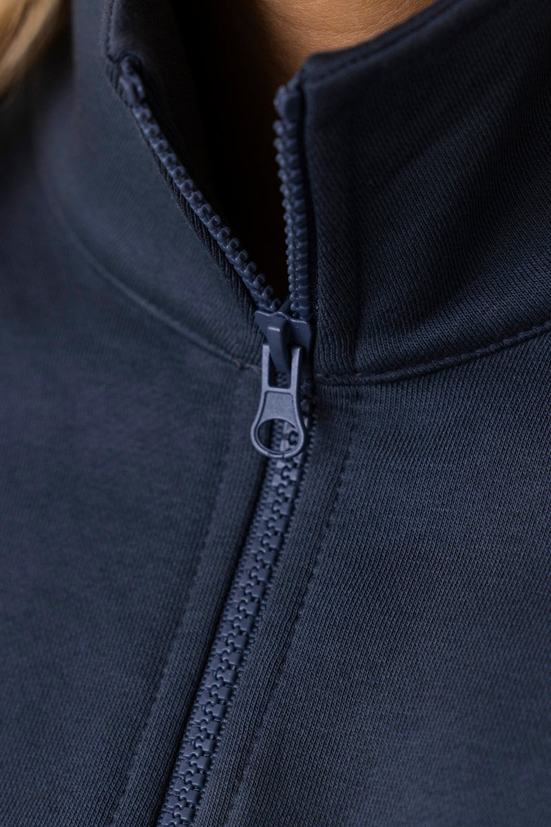 hey-honey-classic-zip-sweater-le-club-teal-baumwolle image 2