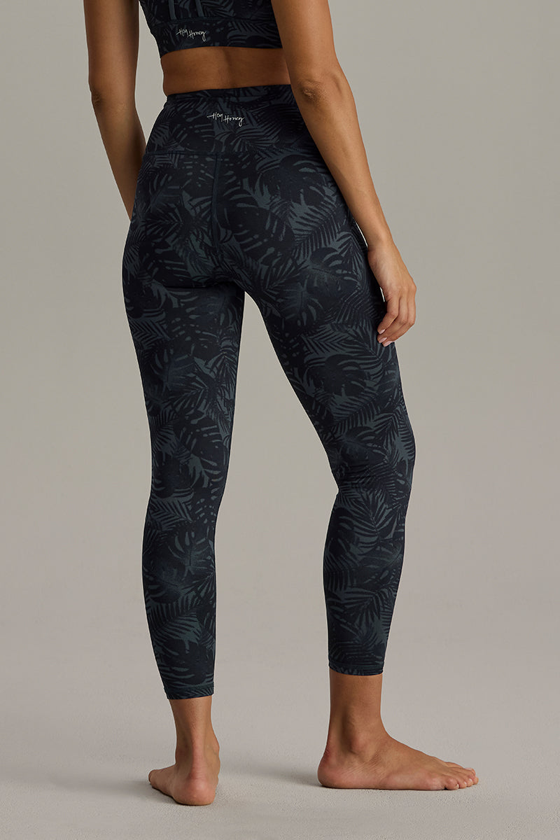 hey-honey-classic-cropped-leggings-palm-teal-high-waist image 6