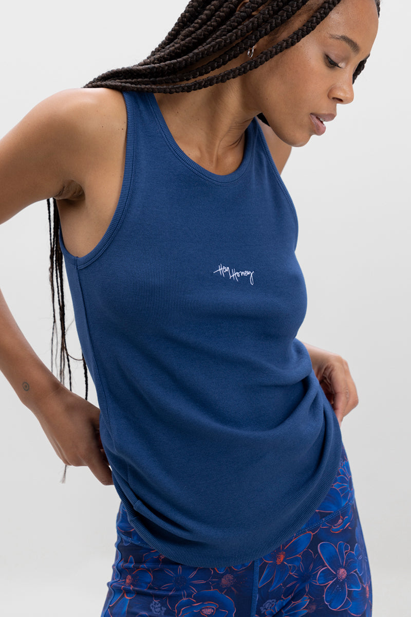 hey-honey-classic-rib-tank-ocean-tanktop-blau-baumwolle image 2