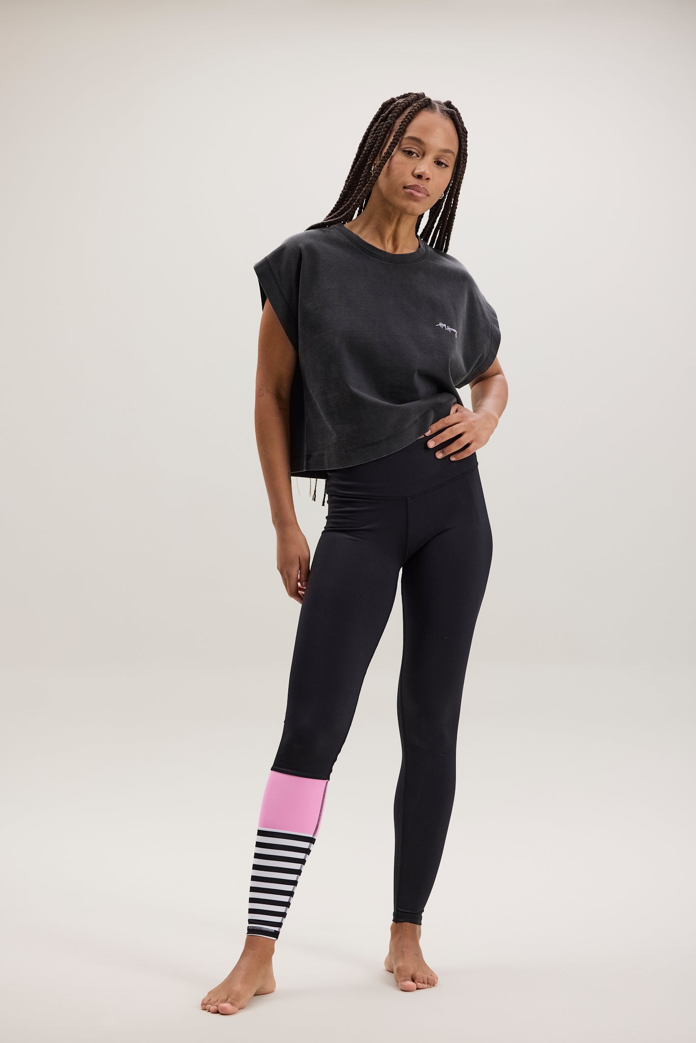 hey-honey-classic-cropped-shirt-t-shirt-schwarz-baumwolle image 3