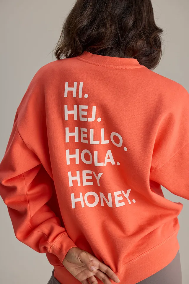 hey-honey-classic-sweater-hey-hot-coral-washed-baumwolle image 1