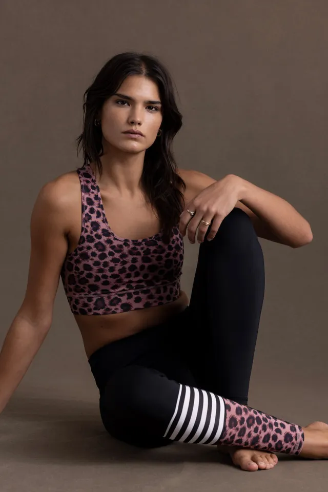 hey-honey-classic-surf-style-leggings-leo-rose-print-high-waist image 1