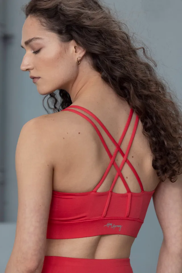 hey-honey-classic-criss-cross-bra-hibiscus-sport-bh image 1