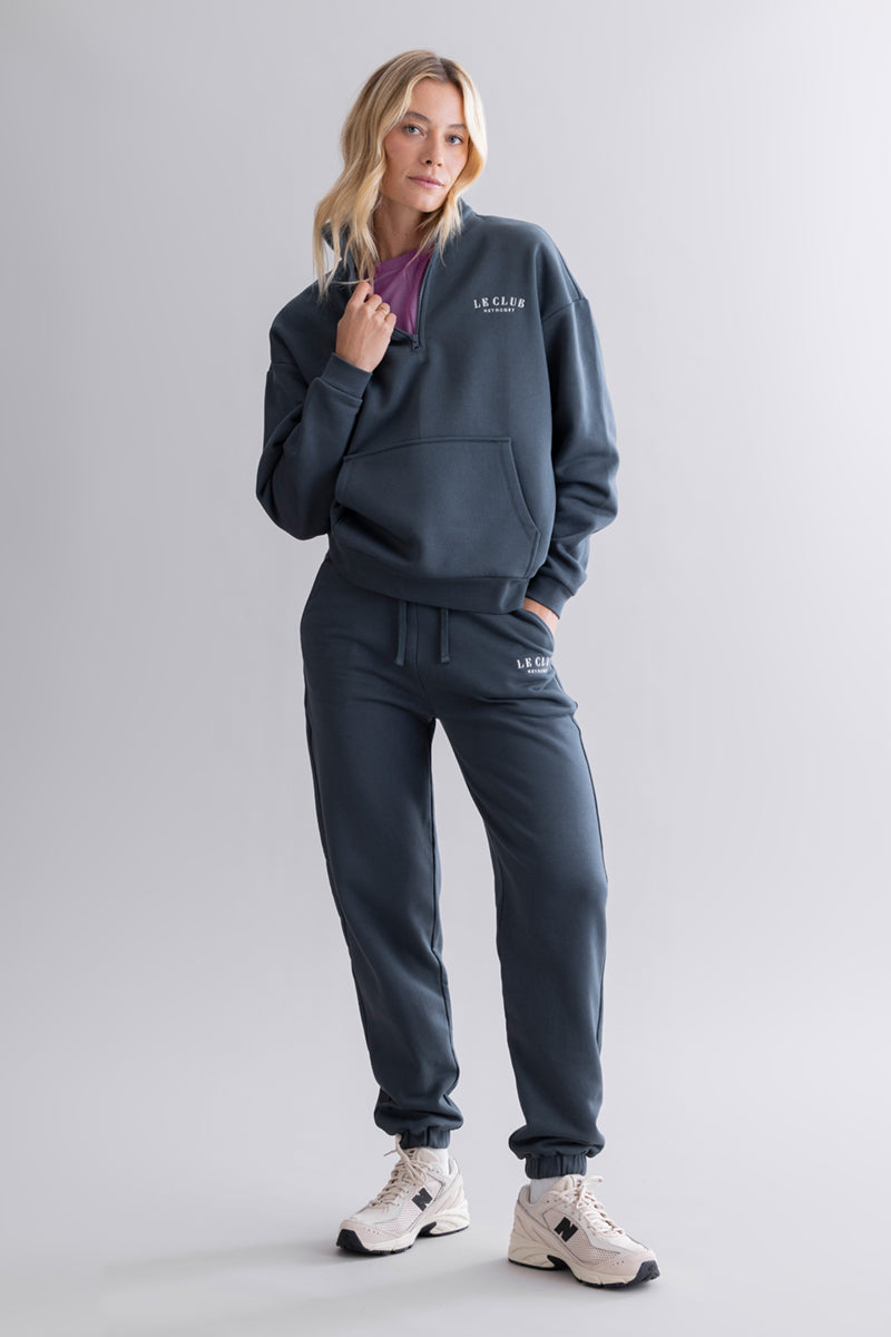 hey-honey-classic-zip-sweater-le-club-teal-baumwolle image 6