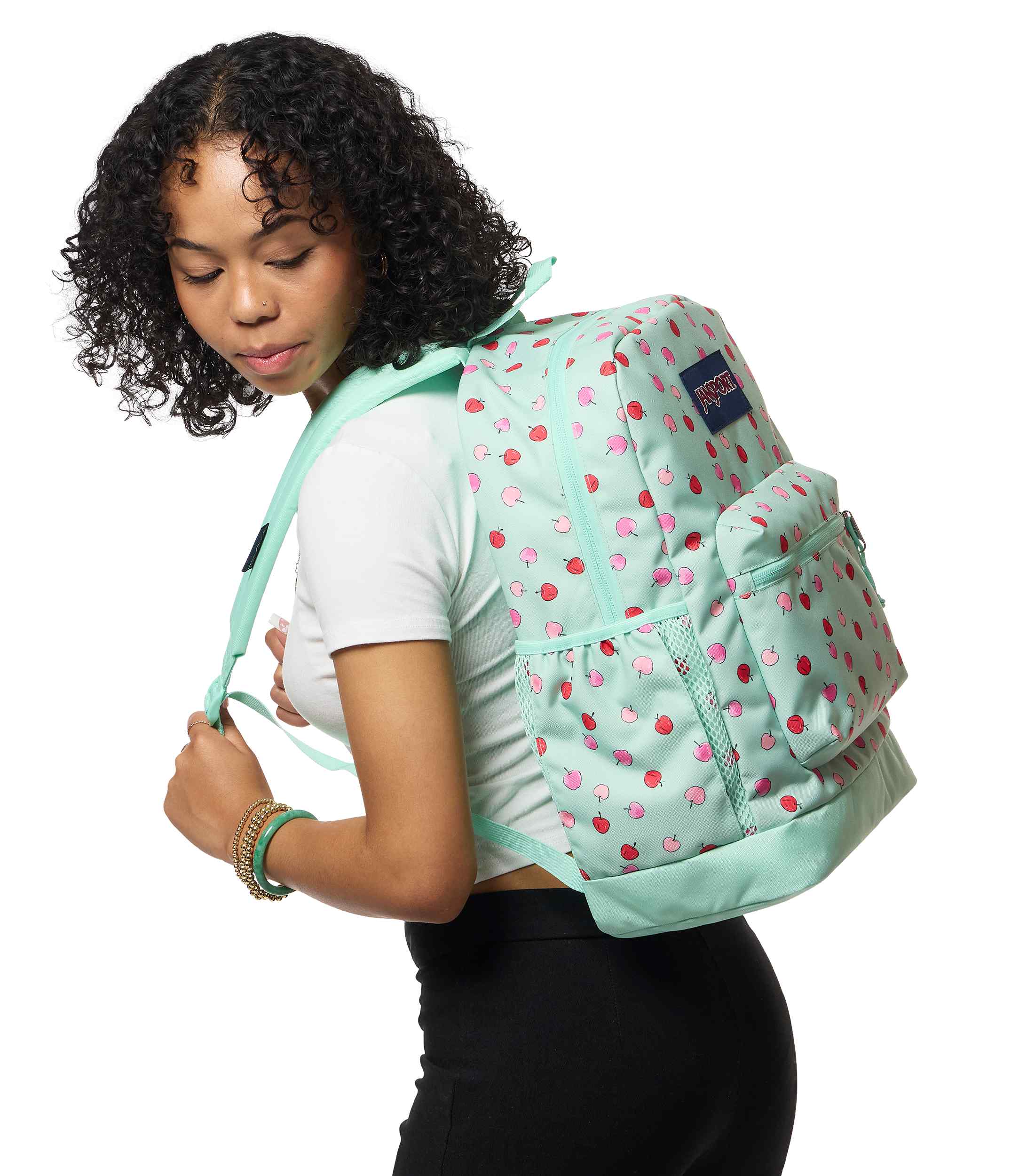 jansport-cross-town-plus-rucksack-apple-orchard-magic-mint-laptop image 3